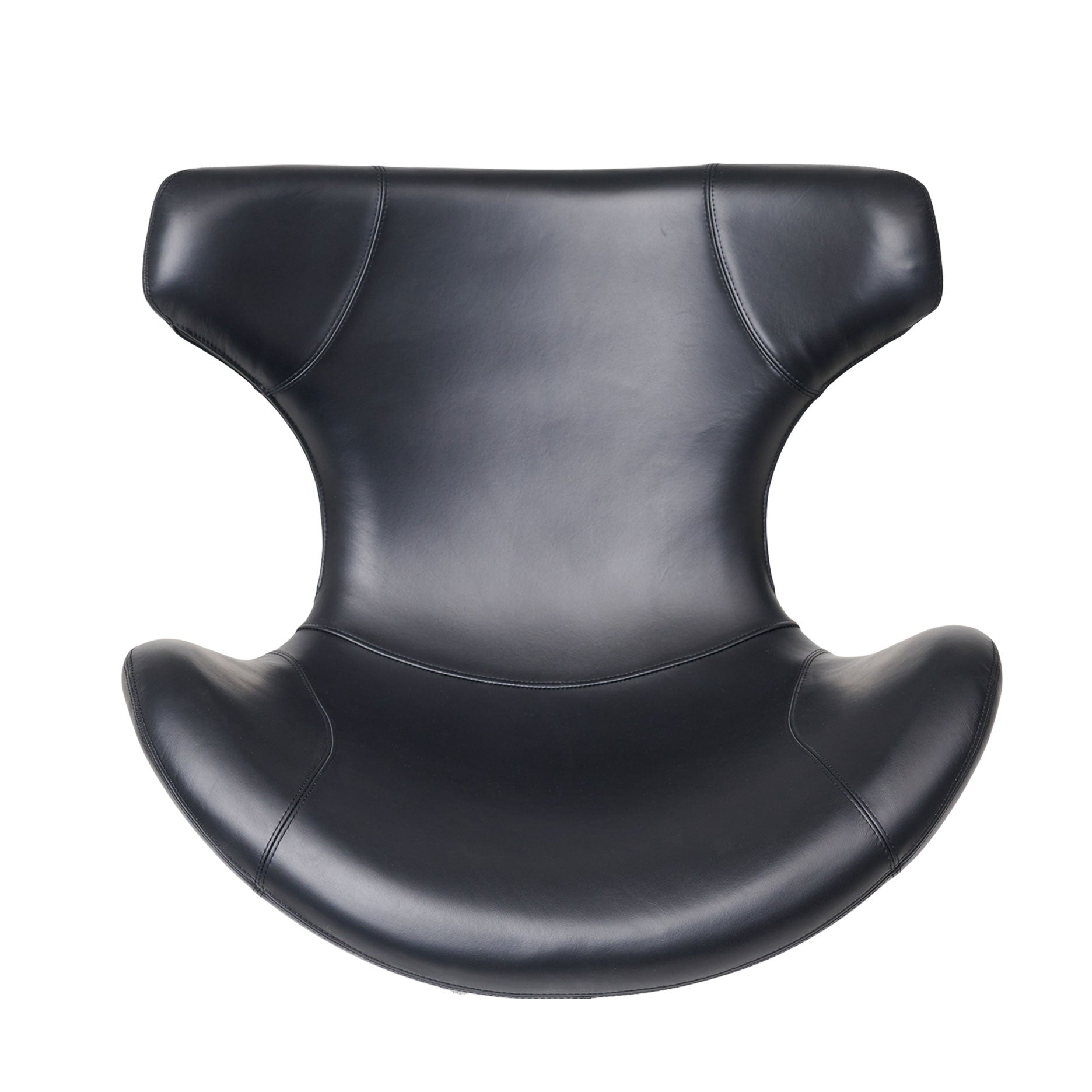 Kato loungestol læder m. sort drejesokkel